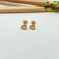 XO230 Aro Corazón con Borde con Circones 7 mm Aro Baño Oro Aros Bañados hecho de Bronce Bañado en Oro 18K Joyas Bañadas en Oro