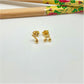 XO233 Aro Mini Notas Musicales 5 mm Aro Baño Oro Aros Bañados hecho de Bronce Bañado en Oro 18K Joyas Bañadas en Oro