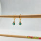 XO236 Aro Argollita con Punto de Luz Color Verde Turmalina Argolla 12 mm Colgante 4 mm Aro Baño Plata Aros Bañados hecho de Bronce Bañado en Oro 18K Joyas Bañadas en Oro