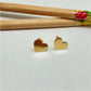 XO241 Aro Corazón Borde con Puntitos 11x12 mm Aro Baño Oro Aros Bañados hecho de Bronce Bañado en Oro 18K Joyas Bañadas en Oro