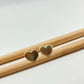 XO241 Aro Corazón Borde con Puntitos 11x12 mm Aro Baño Oro Aros Bañados hecho de Bronce Bañado en Oro 18K Joyas Bañadas en Oro