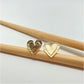 XO251 Aro Corazón con corazón en relieve lijado 13x13 mm Aro Baño Oro Aros Bañados hecho de Bronce Bañado en Oro 18K Joyas Bañadas en Oro