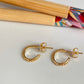 XO310 Aro Argolla con bolitas diá. 10 mm Grosor 1 mm Aro Baño Oro Aros Bañados hecho de Bronce Bañado en Oro 18K Joyas Bañadas en Oro