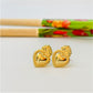 XO53 Aro Detente Sagrado Corazón 14x9 mm Aro Baño Oro Aros Bañados en Oro y Plata hecho de Bronce Bañado en Oro 18K Joyas Bañadas en Oro