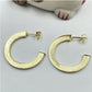 XO63 Argolla Plana 32 mm Aro Bano Oro Aros Banados en Oro y Plata hecho de Bronce Banado en Oro 18K 2