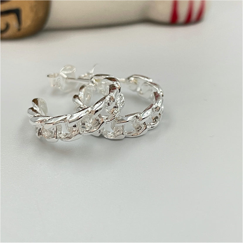 XP119 Aro Argolla Cadena Grumet Chico 16 mm ancho 3 mm Aro Baño Plata Aros Bañados en Oro y Plata hecho de Bronce Bañado en Plata 50 ml Joyas Bañadas en Plata