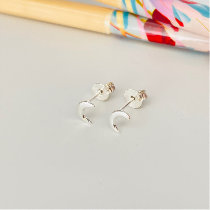 XP138 Aro Mini Luna Lisa 6 mm Aro Baño Plata Aros Bañados en Oro y Plata hecho de Bronce Bañado en Plata 50 ml Joyas Bañadas en Plata