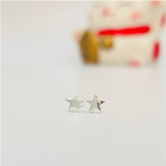 XP143 Aro Mini Estrella Lisa 4.5 mm Aro Baño Plata Aros Bañados en Oro y Plata hecho de Bronce Bañado en Plata 50 ml