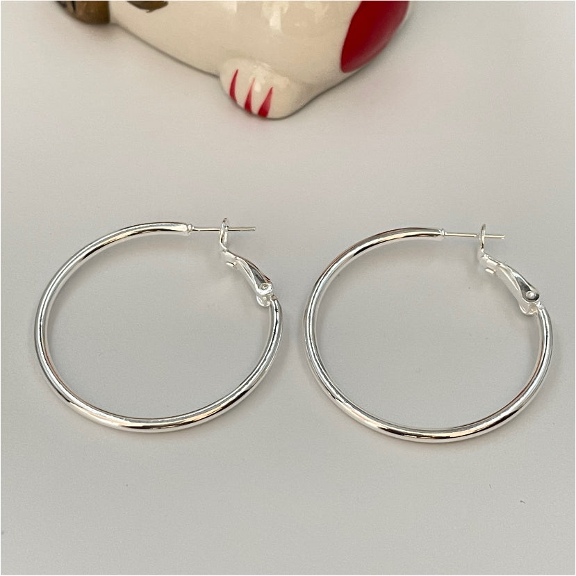XP156 Aro Argolla Tubo diá.35 mm espesor 2 mm Broche articulado Aro Baño Plata Aros Bañados en Oro y Plata hecho de Bronce Bañado en Plata 50 ml