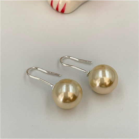 XP157 Aro Perla 12 mm con gancho Aro Baño Plata Aros Bañados en Oro y Plata hecho de Bronce Bañado en Plata 50 ml