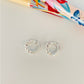 XP180 Aro Argolla 3 Circones en borde rutilado 9 mm Aro Baño Plata Aros Bañados en Oro y Plata hecho de Bronce Bañado en Plata 50 ml Joyas Bañadas en Plata