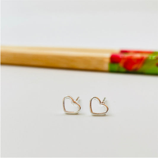 XP198 Aro Midi Corazón Calado borde abombado 7 mm Aro Baño Plata Aros Bañados en Oro y Plata hecho de Bronce Bañado en Plata 50 ml Joyas Bañadas en Plata