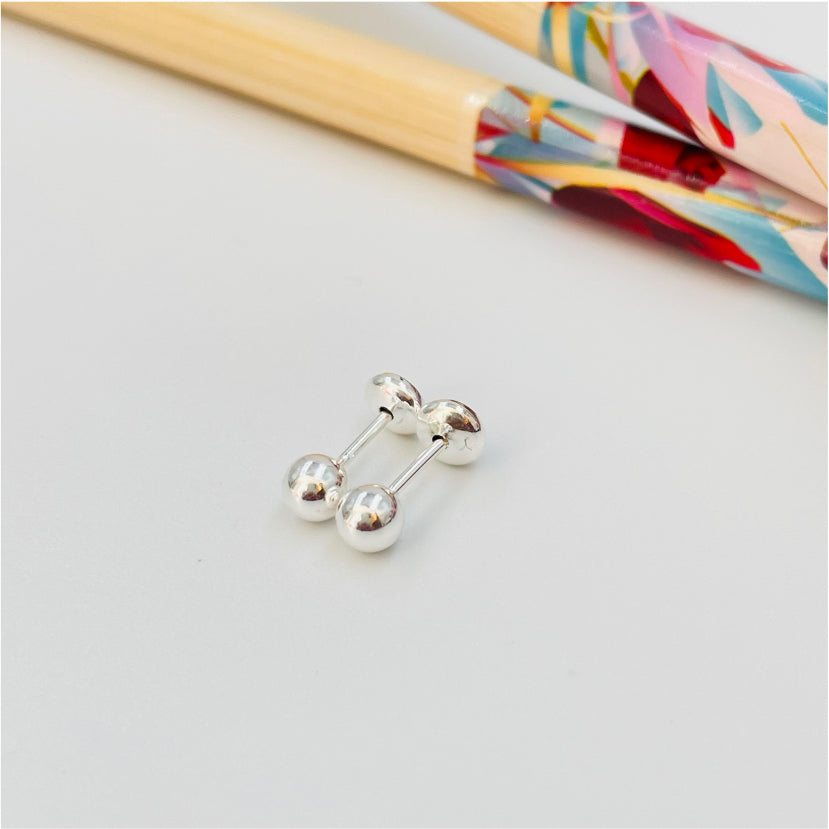 XP203 Aro Bolita 4 mm con tope cerrado Aro Baño Plata Aros Bañados en Oro y Plata hecho de Bronce Bañado en Plata 50 ml Joyas Bañadas en Plata