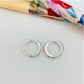 XP205 Aro Argolla a Presión 10x3 mm con Circones Aro Baño Plata Aros Bañados en Oro y Plata hecho de Bronce Bañado en Plata 50 ml Joyas Bañadas en Plata