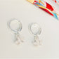 XP207 Aro Argolla con Estrella de Cristal Largo Total 22 mm Estrella 8 mm Aro Baño Plata Aros Bañados en Oro y Plata hecho de Bronce Bañado en Plata 50 ml Joyas Bañadas en Plata