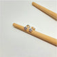 XP231 Aro Mini Estrella con 1 circón en el centro 4 mm Aro Baño Plata Aros Bañados hecho de Bronce Bañado en Plata 50 ml Joyas Bañadas en Plata