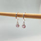 XP238 Aro Argollita con Punto de Luz Color Cuarzo Rosa Argolla 12 mm Colgante 4 mm Aro Baño Plata Aros Bañados hecho de Bronce Bañado en Plata 50 ml Joyas Bañadas en Plata