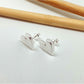 XP251 Aro Corazón con corazón en relieve lijado 13x13 mm Aro Baño Plata Aros Bañados hecho de Bronce Bañado en Plata 50 ml Joyas Bañadas en Plata