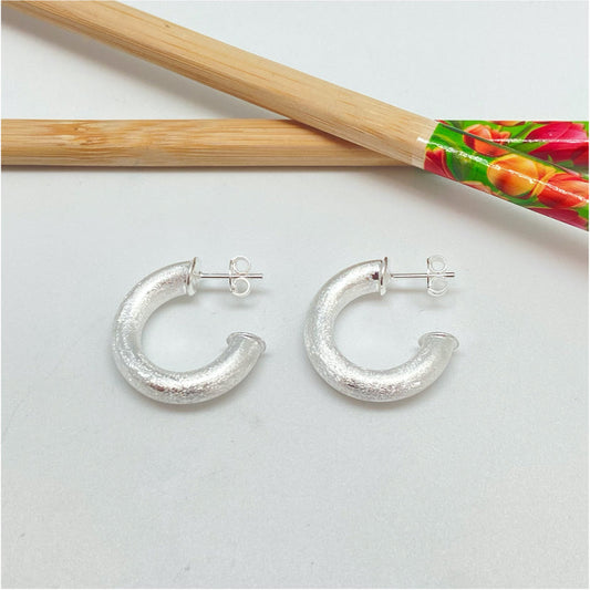 XP267 Argolla Tubo Mate 23x5 mm Aro Baño Plata Aros Bañados hecho de Bronce Bañado en Plata 50 ml Joyas Bañadas en Plata