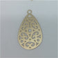 FO286 25 x 15 mm mándala Gota colgante Figura Baño Oro Figuras Bañadas en Oro y Plata hecho de Bronce Bañado en Oro 18K