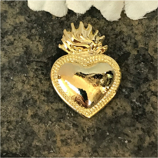 FO376 Detente Llamas 25 x 18 mm Balier Trasero Figura Baño Oro Figuras Bañadas en Oro y Plata hecho de Bronce Bañado en Oro 18K
