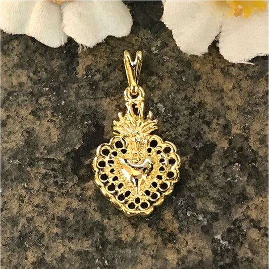 FO378 Detente Bordes Calados 25 x 12 mm Figura Baño Oro Figuras Bañadas en Oro y Plata hecho de Bronce Bañado en Oro 18K