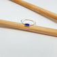 WP57 Anillo 1 circon zafiro baguette 4x2 mm argolla 1 mm espesor Anillo Baño Plata Anillos Bañados hecho de Bronce Bañado en Plata 50 ml Joyas Bañadas en Plata