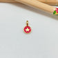 FO1023 Colgante medalla estrella en relieve con resina color dia. 7 mm mas valier fijo 4 mm perforación 3 mm Figura Baño Oro