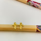 XO293 Mini Aro Cruz con circulo central 8 x 6.5 mm Aro Baño Oro