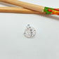 XP248 Aro Argolla de Presión 6 Circones Circón Agua Marina y 4 Mini Flores posteriores  Bordes Rutilados diá. 15 mm Ancho 3 mm Aro Baño Plata