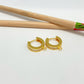 XO268 Aro Argolla con Circones a Presión con Argollita Diá. 15 mm Ancho 5 mm Aro Baño Oro Aros Bañados hecho de Bronce Bañado en Oro 18K Joyas Bañadas en Oro