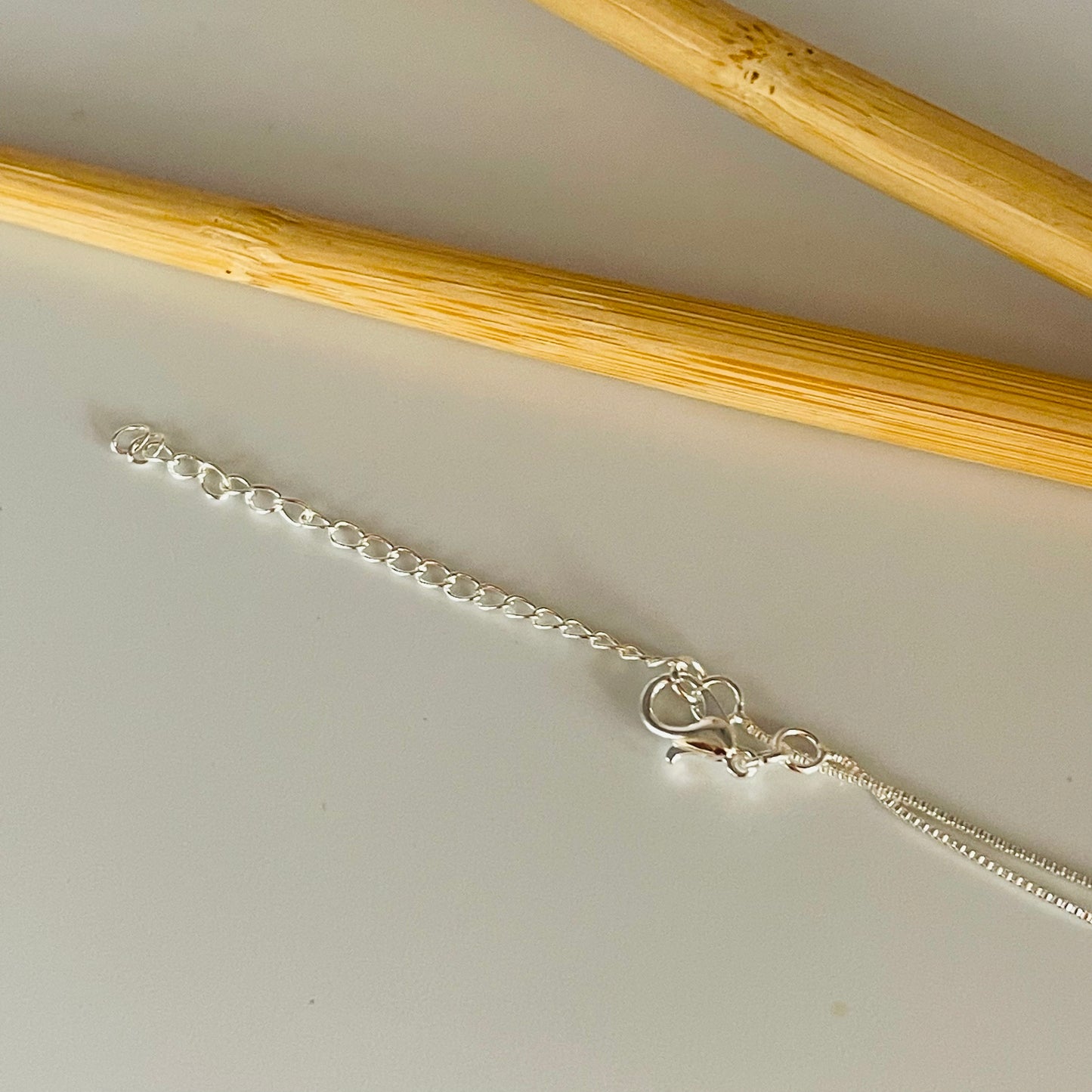 CP139 Cadena veneciana con bolita pasad de 4 mm Largo 40 cm mas extensor 5 cm Cadena Terminada Baño Plata