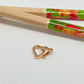 AO111 Mosquetón Corazón 10 mm más argollita Accesorio Baño Oro Accesorios Bañados hecho de Bronce Bañado en Oro 18K Joyas Bañadas en Oro