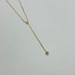 CO144 Collar Cascada Cadena veneciana 2 circones de 4 mm 40 cm mas extensor de 10 cm Cascada de 7 cm Collar Terminado Baño Oro