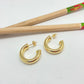 XO266 Aro Argolla Tubo Lisa 23x5 mm  Aro Baño Oro Aros Bañados hecho de Bronce Bañado en Oro 18K Joyas Bañadas en Oro