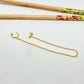 XO303 Cuff argollita con 1 bolita y aro punto de luz 4 mm borde rutilado unidos por cadena de 18 cm largo Aro Baño Oro