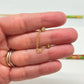 XO305 Aro doble punto de luz 4 mm borde rutilado y mini estrella 4 mm unidos por una cadena de 4 cm largo  Aro Baño Oro