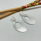 XP314 Aro Ovalado Lijado Largo total 50 mm Base 15 x 10 mm Figura Oval 40 x 28 mm Aro Baño Plata