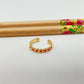 WO62 Anillo Ajustable Estrellas con resina color Dia. 18 mm ancho 3 mm Anillo Baño Oro
