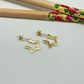XO318 Aro tipo argolla forma estrella lijada 14 mm Aro Baño Oro