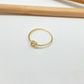 WO58 Anillo solitario circon cristal 5 mm argolla 1 mm espesor Anillo Baño Oro Anillos Bañados hecho de Bronce Bañado en Oro 18K Joyas Bañadas en Oro