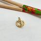 XO248 Aro Argolla de Presión 6 Circones Circón Agua Marina y 4 Mini Flores posteriores  Bordes Rutilados diá. 15 mm Ancho 3 mm Aro Baño Oro