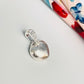 FP902 Colgante Corazón Gordito Lijado con Balier con 1 Circón largo total 16 mm x 11 mm Figura Baño Plata