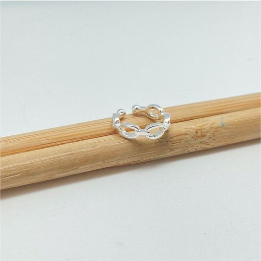 XP282 Ear Cuff infinito 14 x 4 mm Aro Baño Plata Aros Bañados hecho de Bronce Bañado en Plata 50 ml Joyas Bañadas en Plata