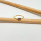 WO57 Anillo 1 circon zafiro baguette 4x2 mm argolla 1 mm espesor Anillo Baño Oro Anillos Bañados hecho de Bronce Bañado en Oro 18K Joyas Bañadas en Oro