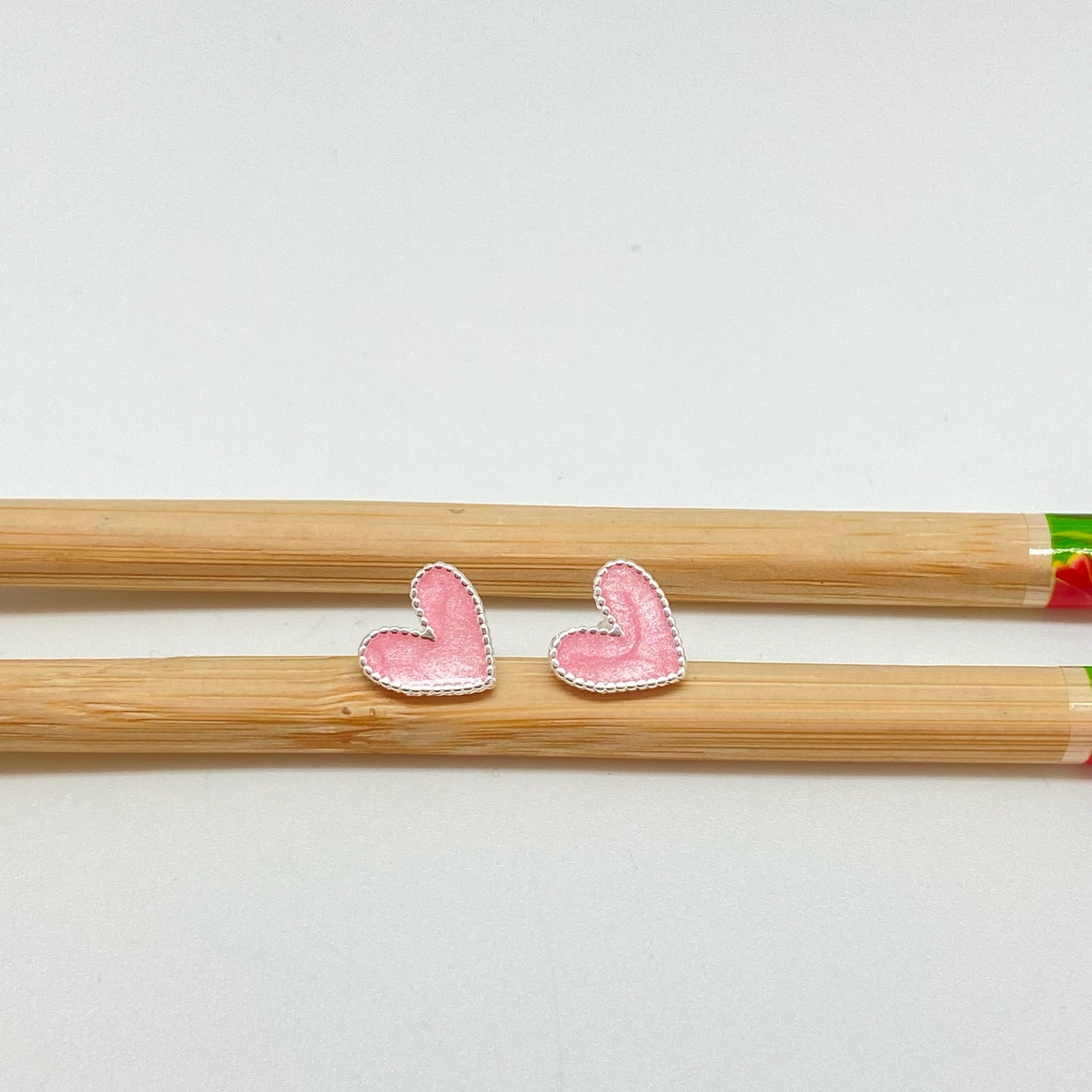 XP277 Aro Corazón con resina color 10x10 mm Aro Baño Plata