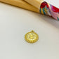 FO1021 Colgante mandala estrella estampada y mini bolitas en el borde dia. 10 mm mas argollita Figura Baño Oro Figuras Bañadas hecho de Bronce Bañado en Oro 18K Joyas Bañadas en Oro