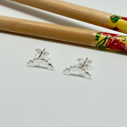 XP300 Aro corazones en fila trepador 12 x 3 mm Aro Baño Plata