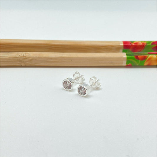 XP290 Aro Punto de Luz 6 mm Circon Cristal Aro Baño Plata Aros Bañados hecho de Bronce Bañado en Plata 50 ml Joyas Bañadas en Plata