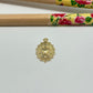 FO1028 Colgante Detente con cruz en relieve borde irregular 17 x 12 mm mas argollita Figura Baño Oro